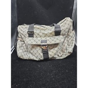 RALPH LAUREN Signature RL Logo Travel Duffle Carry On Bag Gray 16Lx11 Soft Side